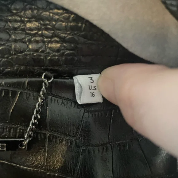 Chico's faux leather croc jacket, standard size XL, Chico size 3 - Picture 2 of 5